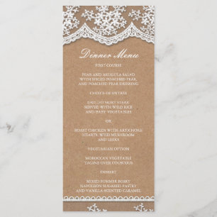 Elegante Spitze-u. rustikales Menükarte