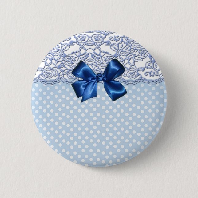 Elegante Spitze und niedliche Polka-Punkte Button (Vorderseite)