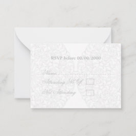 Elegante Spitzen Gray & White Moderne Minimalistis Mitteilungskarte