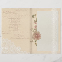Elegante Spitzen-Vintage-Blumen-Journalseite