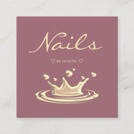 Elegante Splash Gold Polnische Moderne Nägel Rose Quadratische Visitenkarte