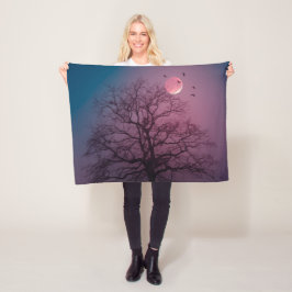 Elegante Spooky Halloween Themenbaum Mondwerk Fleecedecke