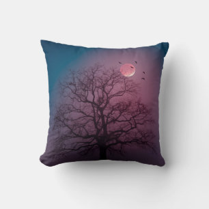 Elegante Spooky Halloween Themenbaum Mondwerk Kissen