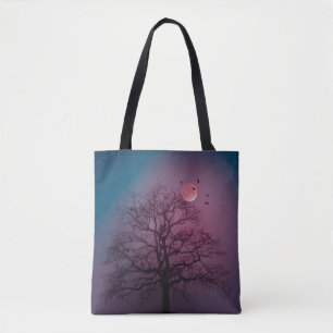 Elegante Spooky Halloween Themenbaum Mondwerk Tasche