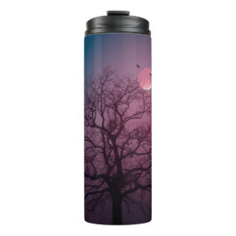 Elegante Spooky Halloween Themenbaum Mondwerk Thermosbecher