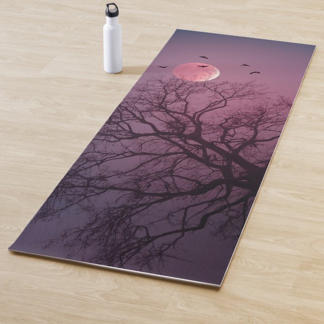 Elegante Spooky Halloween Themenbaum Mondwerk Yogamatte (Beispiel)