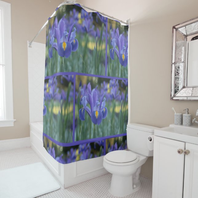 Elegante Spring Blume Lila Iris Duschvorhang (Beispiel)