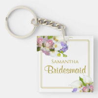 Elegante Spring Floral Bridesmaid Gefallen an Name