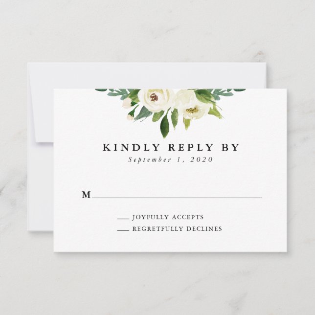 Elegante Spring Floral Wedding RSVP Card Karte (Vorderseite)