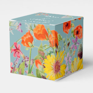 Elegante Spring Flowers Blue Gastgeschenk Hochzeit Geschenkschachtel