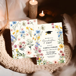 Elegante Spring Wildblume Abschluss Einladung
