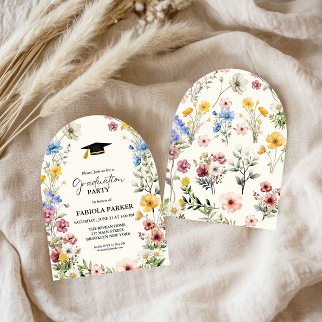 Elegante Spring Wildblume Abschluss Einladung (Von Creator hochgeladen)