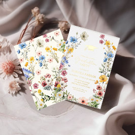 Elegante Spring Wildblume Abschluss Folieneinladung