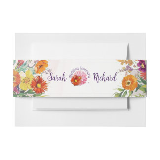 Elegante Spring Wildblume Floral Wedding Einladungsbanderole