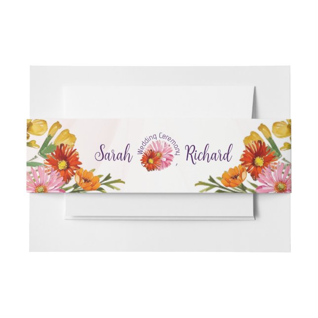 Elegante Spring Wildblume Floral Wedding Einladungsbanderole (Vorderseite Beispiel)