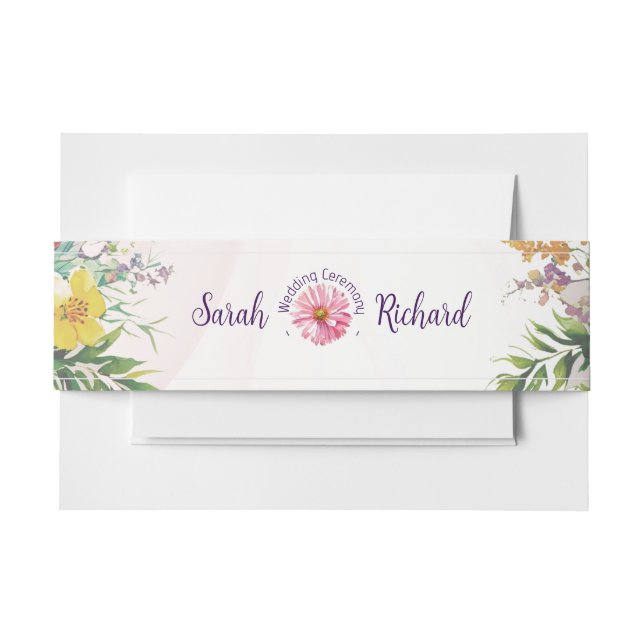 Elegante Spring Wildblume Floral Wedding Einladungsbanderole (Vorderseite Beispiel)