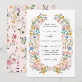 Elegante Spring Wildblume Meadow Garden Wedding Einladung