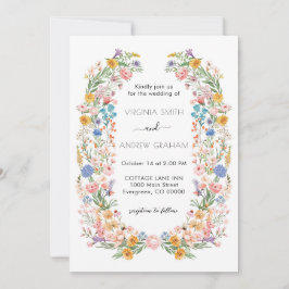 Elegante Spring Wildblume Meadow Garden Wedding Einladung