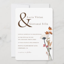 Elegante Spring Wildblumen Letter BackG Wedding