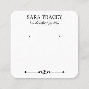 Elegante Square Earring Card mit Soziales auf der  Quadratische Visitenkarte