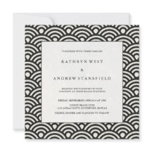 Elegante Square Schwarz-Weiß-Gemusterte Hochzeit