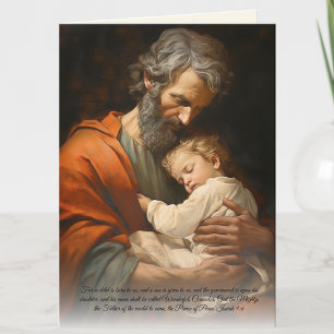 Elegante St. Joseph- und Jesus-Schriftvers Karte