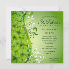 Elegante St. Patrick's Day Kleeblatts und Scrolls Einladung