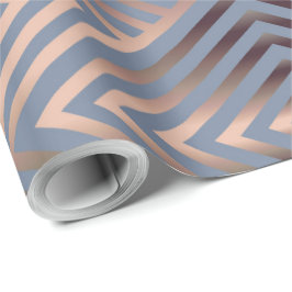 Elegante Stahlblau und Sandfarbe modern Zickzack Geschenkpapier