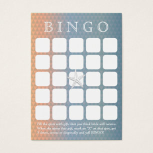 Elegante Starfish 5x5 Brautparty Bingo Card