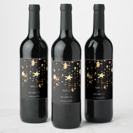 Elegante StarsGold Deko Weinkarte Weinetikett