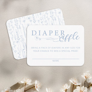 Elegante Staubblaue Babyparty-Windel-Raffel-Karte Begleitkarte