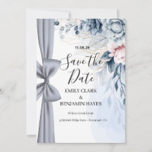 Elegante Staubblaue Bogen-Hochzeit