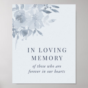 Elegante staubblaue florale Hochzeit In Lieber Eri Poster