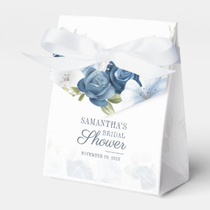 Elegante staubblaue Wasserfarben-Blumen-Brautparty Geschenkschachtel