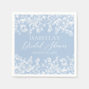 Elegante staubblaue Wildblumen-Brautparty Serviette