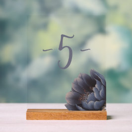 Elegante staubige blaue Blume Tischnummer Acrylschild