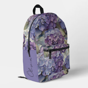 Elegante, staubige, lila Hydrangeas Bedruckter Rucksack
