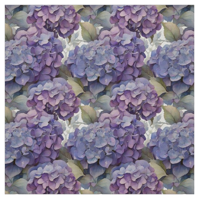Elegante, staubige, lila Hydrangeas Stoff (Muster)
