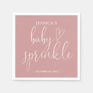 Elegante staubrosa rosa Baby Sprinkle-Party Serviette