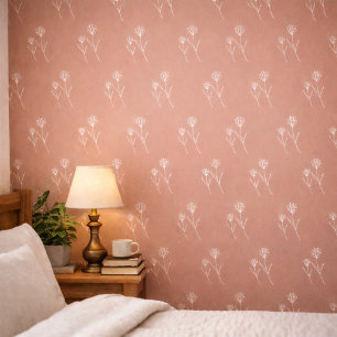 Elegante Staubrose Einfache Blume Tapete