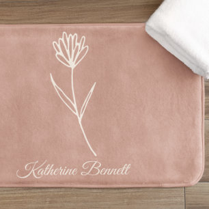 Elegante Staubrose Einfacher Blumenname Badematte