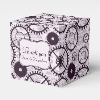 Elegante Steampunk-Uhrwerk und Damast-Muster Geschenkschachtel