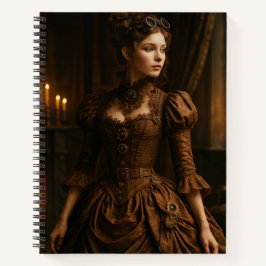 Elegante Steampunk-Victorian-Lady in Braun Notizbuch