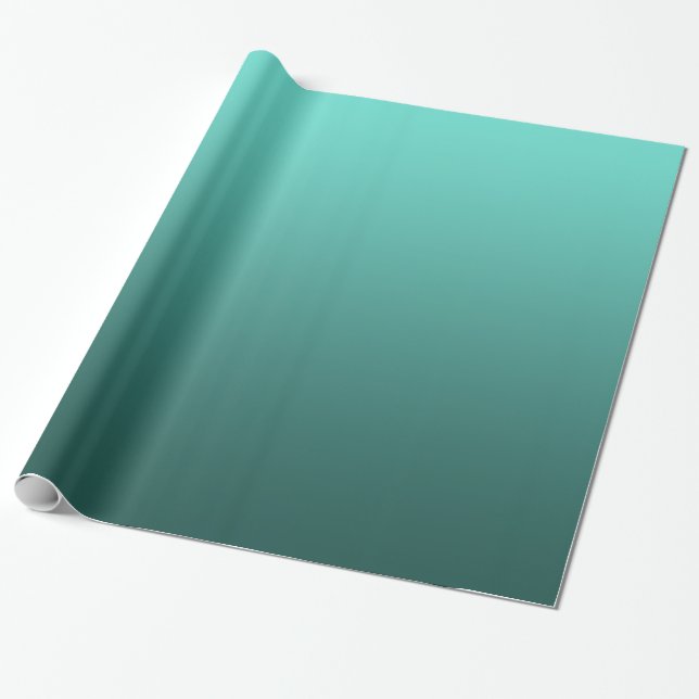 Elegante Steigungs-aquamarines Grün Geschenkpapier (Ungerollt)