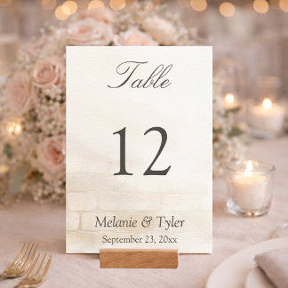 Elegante Stein-Hochzeitstisch-Nummer Tischnummer