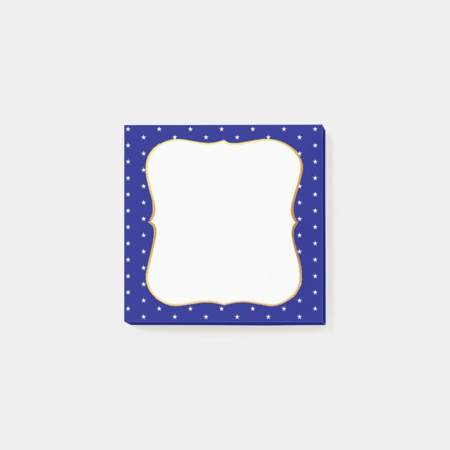 Elegante Sterne auf Royal Blue Post-it Klebezettel (Vorderseite)