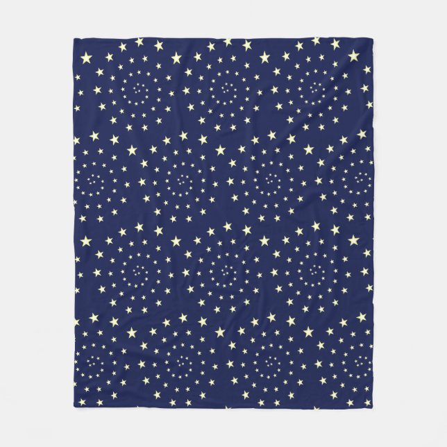 Elegante Sterne Spiral auf Navy Blue Fleece Blanke (Vorderseite)