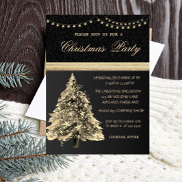 Elegante Sterne Weihnachtsbaum, Schwarz, Weihnacht Einladung