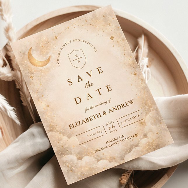 Elegante Sternenhochzeit Save The Date (Von Creator hochgeladen)