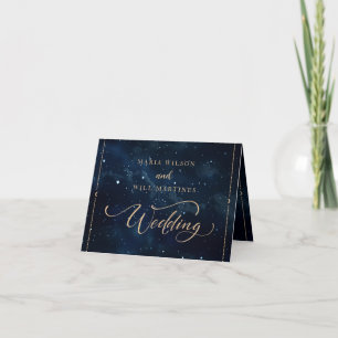 Elegante Sternennacht Hochzeit Himmelhochzeit  Dankeskarte